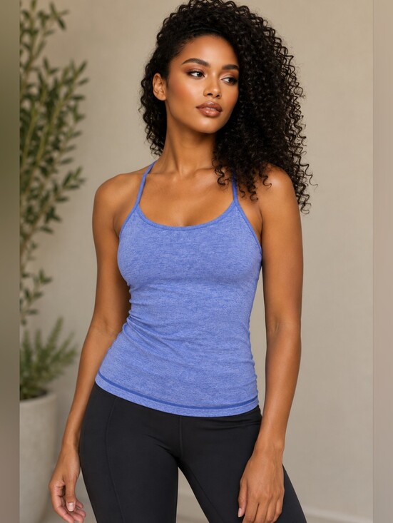 lululemon athletica Tops - Lululemon Power Y Tank Heathered Rocksteady Size 8